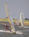 Speedsurfing @ Grevelingendam.<br>Vooraan ik, daar achter Martijn en achterin Onno (Opperhoofd)